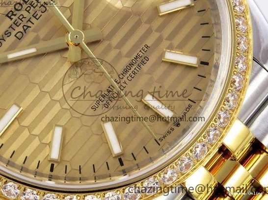 0223 Minimalist DateJust 36 SS 126283rbr VSF 1:1 Best Edition 904L Steel YG Textured Dial on Jubilee Bracelet VS 1378